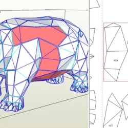 Low Poly Hippo Sculpture Plans | DXF, PDO & Assembly Guides