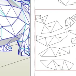 Low Poly Hippo Sculpture Plans | DXF, PDO & Assembly Guides