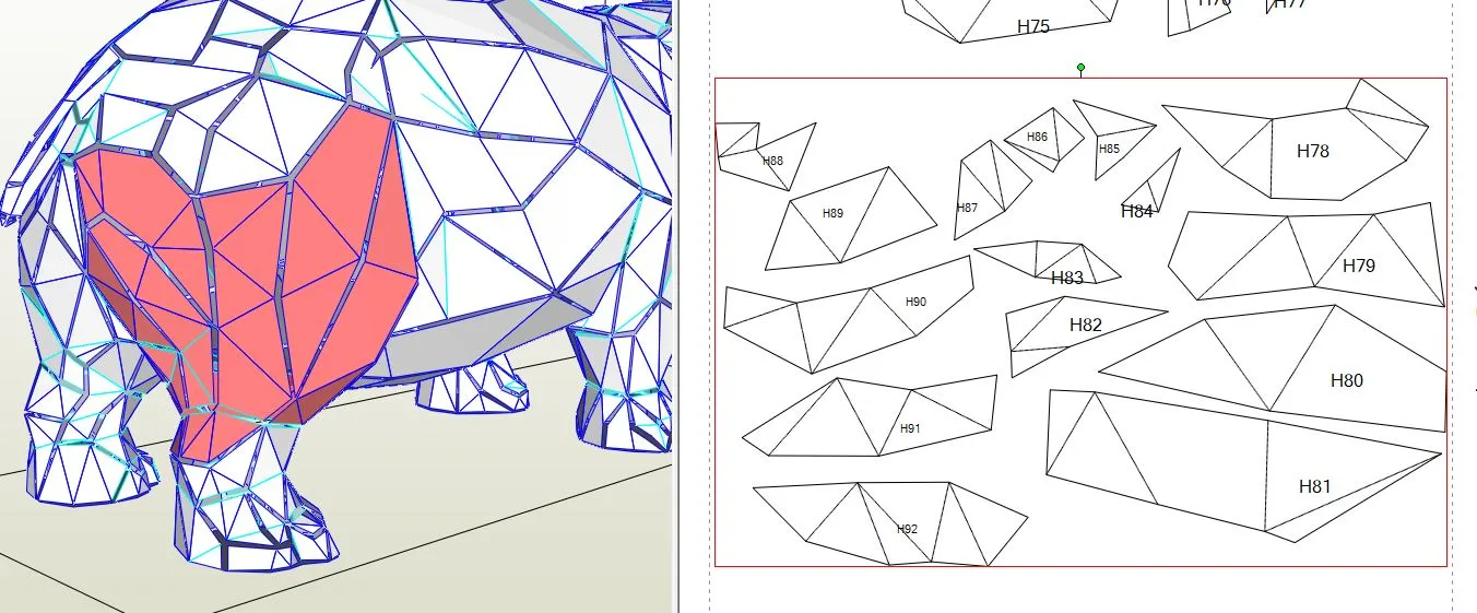 Low Poly Hippo Sculpture Plans | DXF, PDO & Assembly Guides - Image 14