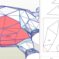 Low Poly Hippo Sculpture Plans | DXF, PDO & Assembly Guides