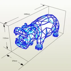 Low Poly Hippo Sculpture Plans | DXF, PDO & Assembly Guides
