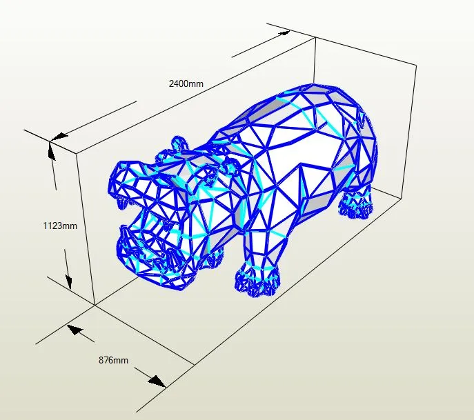 Low Poly Hippo Sculpture Plans | DXF, PDO & Assembly Guides - Image 5