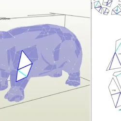 Low Poly Hippo Sculpture Plans | DXF, PDO & Assembly Guides
