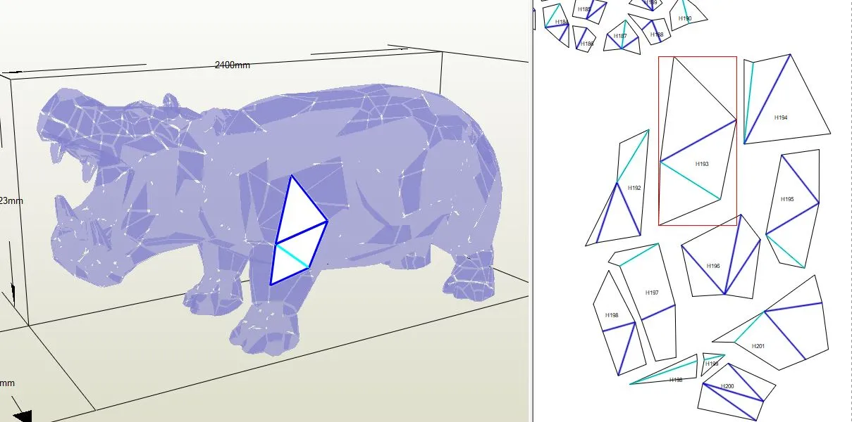 Low Poly Hippo Sculpture Plans | DXF, PDO & Assembly Guides - Image 7