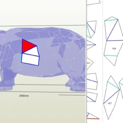 Low Poly Hippo Sculpture Plans | DXF, PDO & Assembly Guides